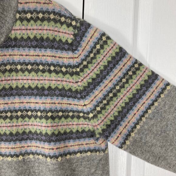 NWOT VINTAGE JONES NEW YORK SPORT Sweater Cardigan 1X Lambswool Aztec Fair Isle - Picture 5 of 8
